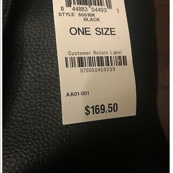 Giani Bernini Leather Shoulder Bag w Scarf - Black - Picture 6 of 6